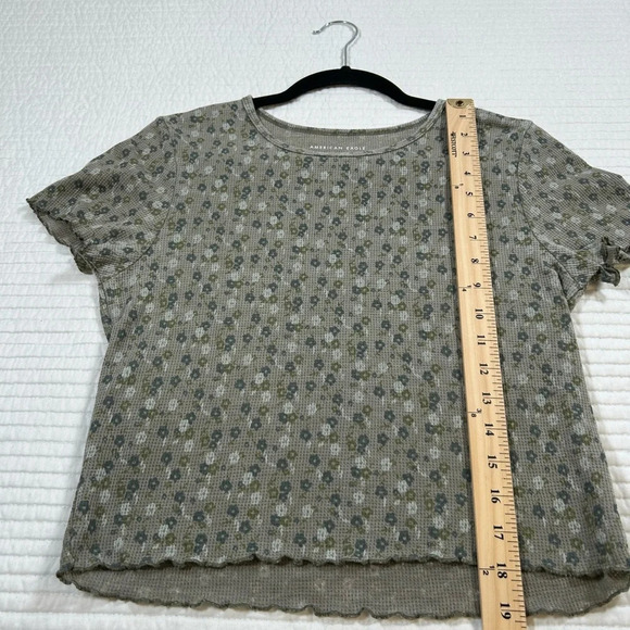 American Eagle Outfitters Green and Gray Short Sleeve Tee. Size L. Cotta… - Picture 6 of 6